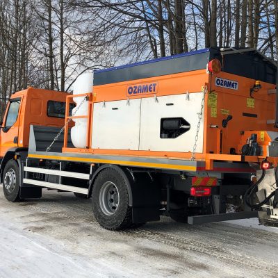 Ozamet snow plow and spreader
